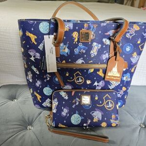 Dooney & Bourke Blue and Brown Celestial Tote Bag Set